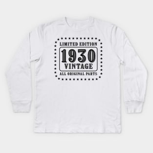 All original parts vintage 1930 limited edition birthday Kids Long Sleeve T-Shirt